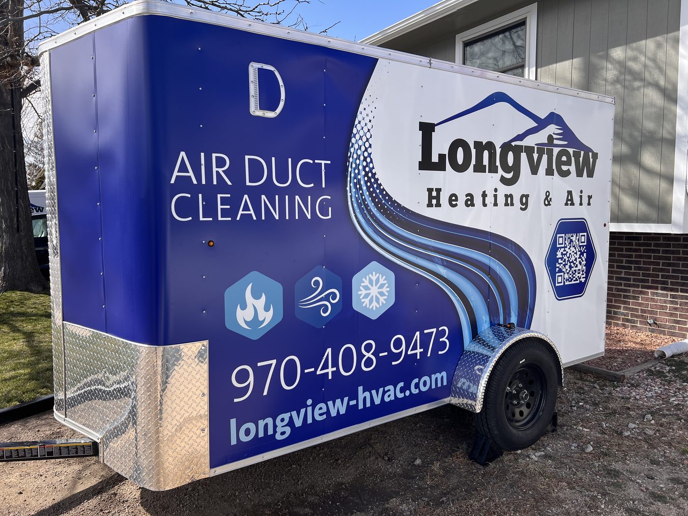 Longview Heating & Air dedicated air duct cleaning trailer